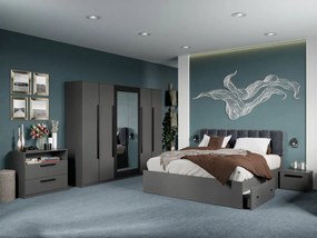 Set mobila dormitor complet Gri Antracit Stone C10