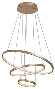 Lustra LED cu telecomanda cu 3 inele metal auriu Beliza