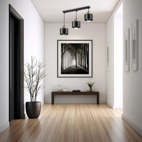 Lustră pe cablu 3xE27/35W/230V negru/auriu