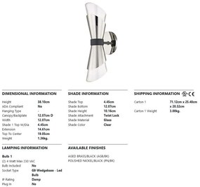 Aplica de perete design modern ANGIE nichel lucios