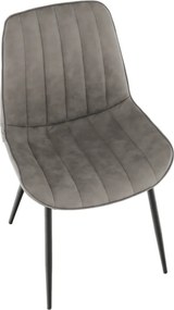 Scaun, piele ecologică gri deschis/negru, HAZAL