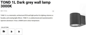 Aplica LED exterior iluminat arhitectural IP54 TOND 1L 3000K