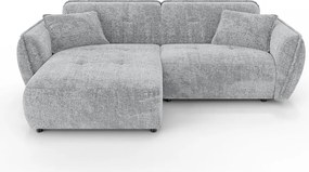 Colțar gri deschis cu tapițerie din chenille (cu colț pe partea stângă/cu șezlong) Nelia – Ropez