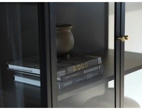 Vitrină neagră din metal 90x160 cm Carmel – Unique Furniture