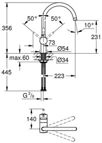 GROHE 32917KS0 - Baterie pentru chiuvetă A, DN 15, neagră