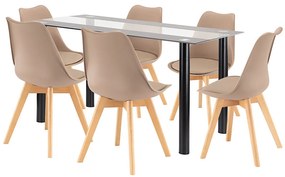 Zelma 6+1 set de luat masa bej