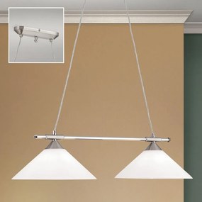 Lustra, Pendul realizat manual ARTDESIGN 2L, crom satinat/ alb opac