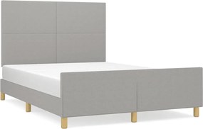 vidaXL Cadru de pat fără saltea, gri deschis, 140x200 cm, textil