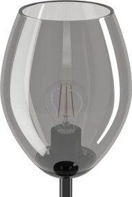 Lampă de masă EGLO ESTANYS 39568, 1xE27/60W/230V, negru/fumuriu