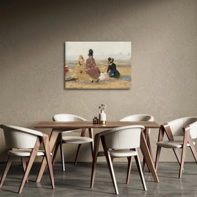 Tablou - Eugène Boudin, On the Beach, Trouville, reproducere (70x50 cm)