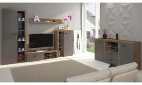 Mobilier living Rokara (cu komodou) (stejar lefkas + grafit) (fără iluminat). 1058533