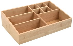 Organizator de baie în culoare naturală pentru cosmetice, din bambus Isalys – MSV