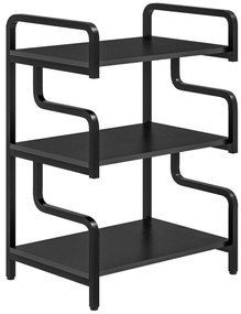 HOMCOM Etagere de depozitare cu 3 niveluri etajeră metalică design industrial structură din oțel 55 x 40 x 77 cm Negru | Aosom Romania