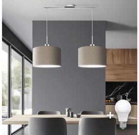 Lustră LED pe cablu Eglo TUNJA 2xE27/60W/230V taupe