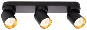 Spot ANDY 3xGU10/8W/230V negru/auriu