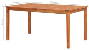 Set mobilier de gradina cu perne, 7 piese, lemn masiv acacia Alb crem, 7