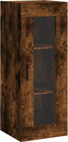 vidaXL Dulap montat pe perete, stejar fumuriu, 34,5x34x90 cm