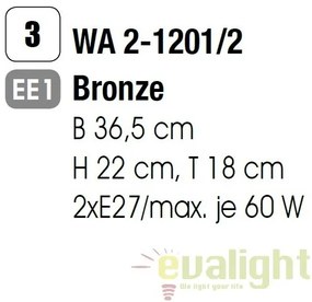 Aplica de perete stil clasic Rocca WA 2-1201/2 bronze OR