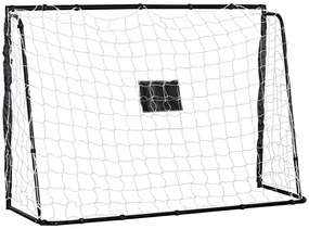 HOMCOM But de fotbal poarta de fotbal structura metal plasa PE cuie & unelte incluse dim. 186L x 62l x 123H cm negru alb | Aosom Romania