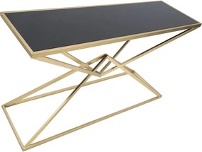 Consola Piramid, Mauro Ferretti, 130x40x75 cm, fier, auriu/negru