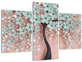 Tablou - Flori albastre în pastel (90x60 cm)