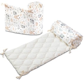 Set 2 aparatori matlasate patut 140x70 cm Kidizi Forest Friends Deluxe, inaltime 35 cm