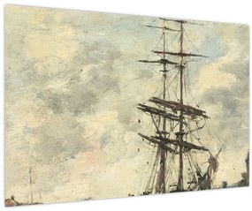 Tablou - Eugène Boudin, Ship on the Touques, reproducere (90x60 cm)