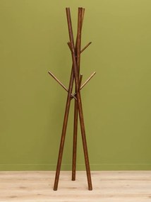 Cuier de podea din lemn de stejar, maro închis, structură din bețe încrucișate, finisaj natural, 174,5 x 46,5 cm, „Bunch”
