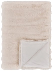 Pătură crem din blană artificială 130x180 cm Galena – House Nordic
