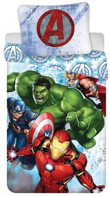 Lenjerie de pat din bumbac pentru copii Jerry Fabrics Avengers Heroes, 140 x 200 cm