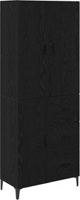 vidaXL Bufet Pe perete Stejar Negru 69,5 x 34 x 180 cm Lemn compozit