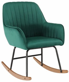 Fotoliu balansoar, catifea Velvet verde, TARAM