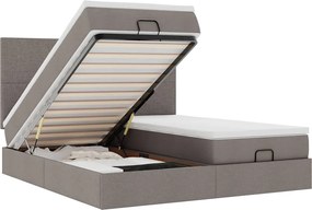 vidaXL Cadru de pat otoman cu saltele Taupe 180x200cm Material