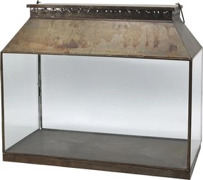 Felinar cu model din alama antichizata, H50 cm