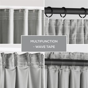 Draperie gri dimout (semi-opacă) din catifea 140x245 cm Pleat – Restilo