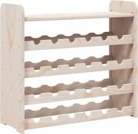 vidaXL Suport de vinuri cu raft superior, 67,5x25x60cm, lemn masiv pin