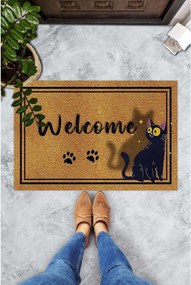 Covor intrare CONFUS CHAT, 40x60 cm, forma dreptunghiulara, PVC, maro/