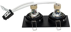 Spot integrat pătrat negru reglabil cu 2 lumini - Chuck