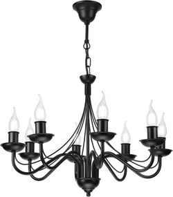Candelabru cu lanț ANTON 8xE14/60W/230V negru