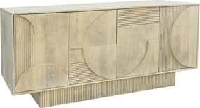 Comoda TV cu model optic 3D, Lemn mahon natur albit, ART DECO 170cm