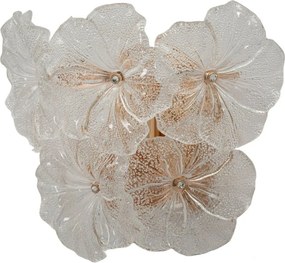 Aplică de perete aurie din sticlă Ibiscus – Mauro Ferretti