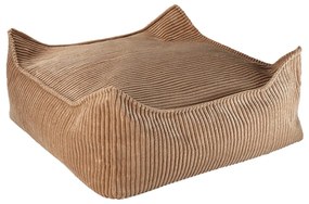 Fotoliu puf pentru copii maro cu tapițerie din catifea reiată Square – Wigiwama