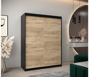Dulap de haine 150 cm Toki (negru mat + stejar sonoma). 1064824