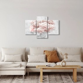 Tablou - Flori roz pe perete (90x60 cm)