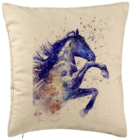 Perna Decorativa, Model Colorful Horse, 40x40 cm, Bej, Husa Detasabila, Burduf