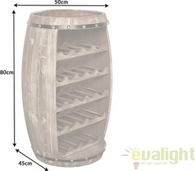 Raft pentru sticle- Bar design colonial Chateau 80cm natur