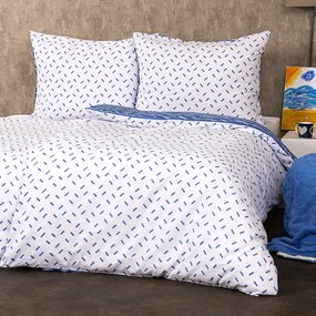 Lenjerie de pat din bumbac 4Home Dungi, albastru, 140 x 200 cm, 70 x 90 cm