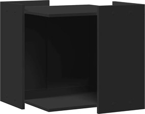 vidaXL Cutie litieră pisici negru 53x53x51 cm lemn prelucrat