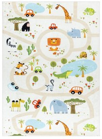 BAMBINO 1165 covor lavabil Grădină zoologică pentru copii anti-alunecare bej - SECUNDAR-COTATI PRODUSUL