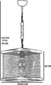 Lustra stil industrial lemn-metal,seria lx, homs,40057